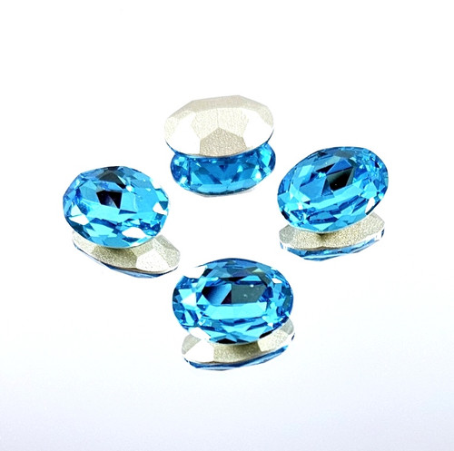 Crystal oval stone 14x10mm Dk Aqua Crystal oval stone 14x10mm Dk Aqua