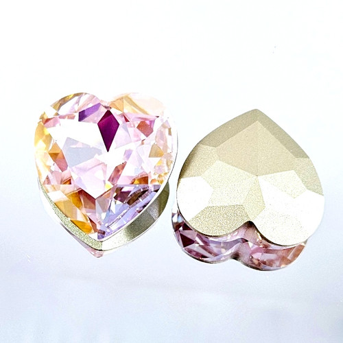 Crystal Fancy Stone 28mm Heart Lt Rose Cognac Crystal Fancy Stone 28mm Heart Lt Rose Cognac