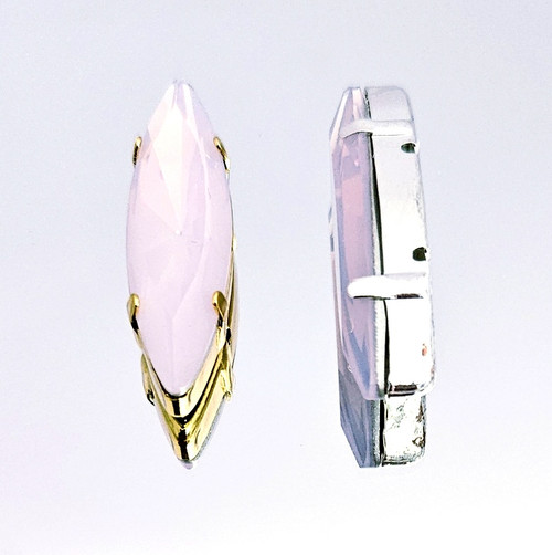 Navette (horse eye shape) stone 35x9.5mm in claw setting, Rose Water Opal Navette (horse eye shape) stone 35x9.5mm in claw setting, Rose Water Opal