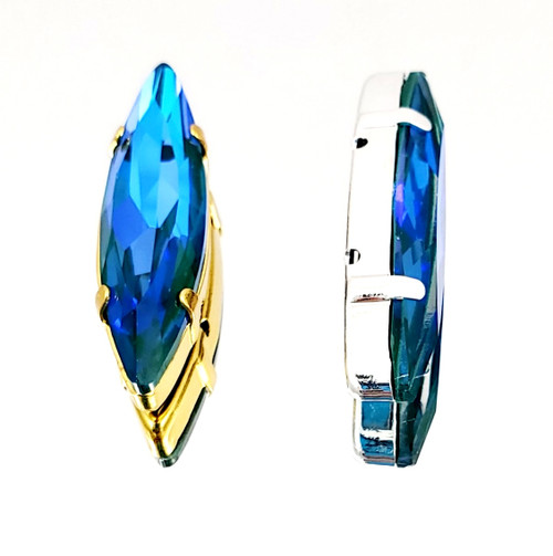 Navette Stone 35x9.5mm in claw setting, Ultra AB Emerald