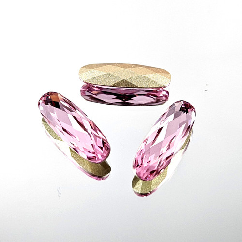 Crystal fancy stone Long Oval 21x7mm Rose