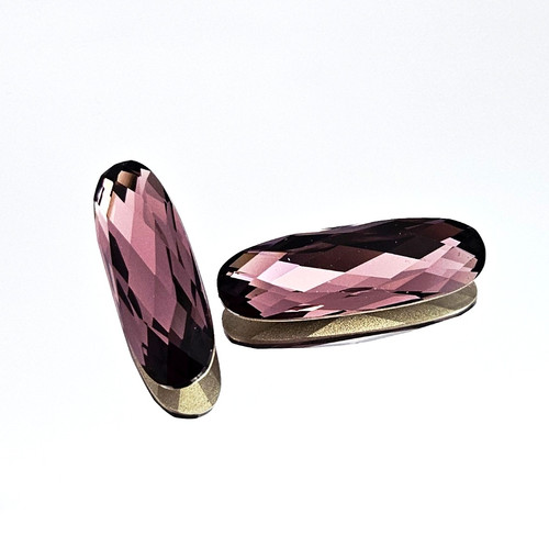 Crystal fancy stone Long Oval 27x9mm Lt Amethyst