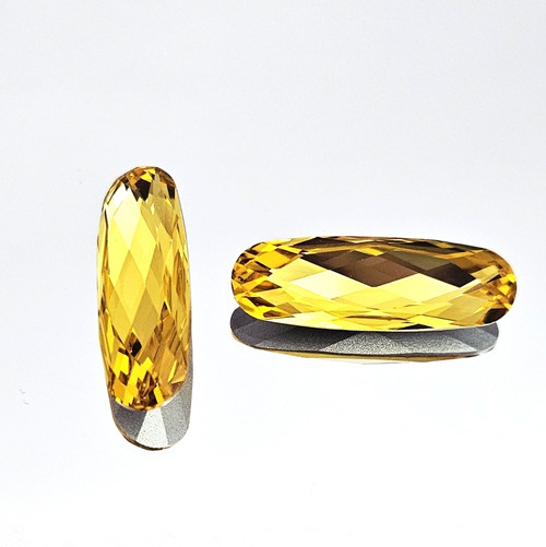 Crystal fancy stone Long Oval 27x9mm Lt Topaz