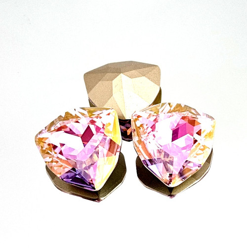 Crystal fancy stone Trilliant Triangle 24x24mm Rose Cognac