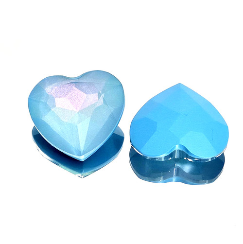 Crystal fancy stone 27mm Heart shape, Aqua Aurora