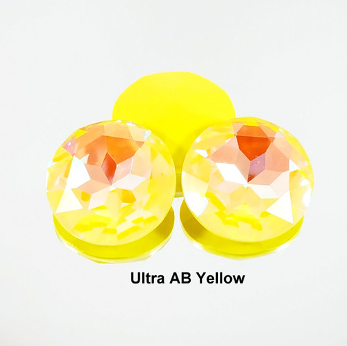 Crystal fancy stone 27mm Chaton Ultra AB Yellow Crystal fancy stone 27mm Chaton Ultra AB Yellow