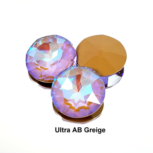 Crystal fancy stone 27mm Chaton Ultra AB Greige Crystal fancy stone 27mm Chaton Ultra AB Greige