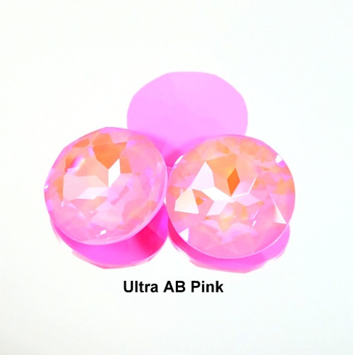 Crystal fancy stone 27mm Chaton Ultra AB Lt Rose Crystal fancy stone 27mm Chaton Ultra AB Lt Rose
