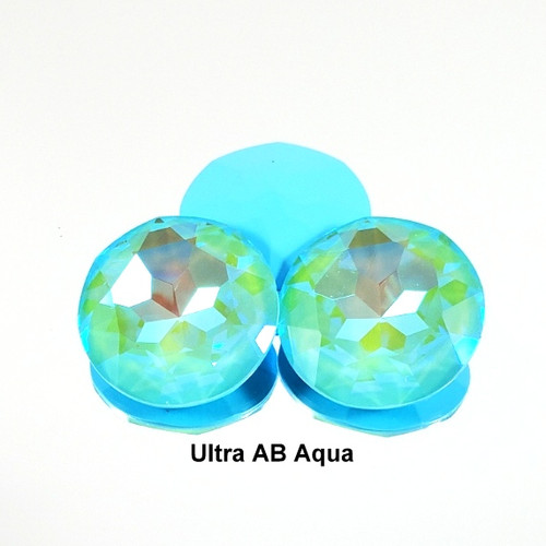 Crystal fancy stone 27mm Chaton Ultra AB Aqua Crystal fancy stone 27mm Chaton Ultra AB Aqua
