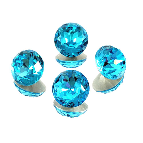 Crystal round stone 14mm Chaton Dk Aqua