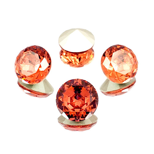 Crystal round stone 14mm Chaton Padparadscha