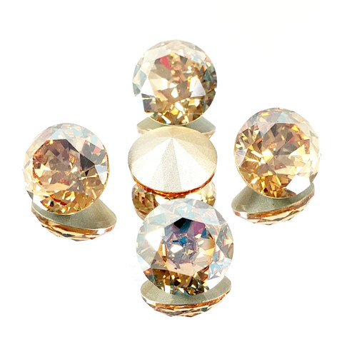 Crystal round stone 14mm Chaton Crystal Golden Lt