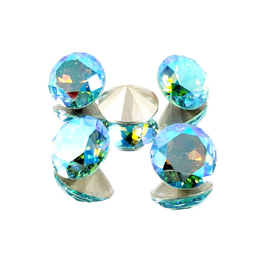 Crystal round stone 14mm Chaton Aqua Shimmer Crystal round stone 14mm Chaton Aqua Shimmer