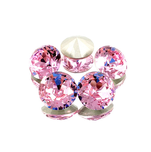 Crystal round stone 12mm Chaton Rose Crystal round stone 12mm Chaton Rose