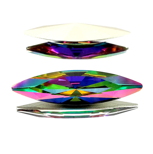 Crystal Navette Stone 48x13mm Vitrail Medium Crystal Navette Stone 48x13mm Vitrail Medium