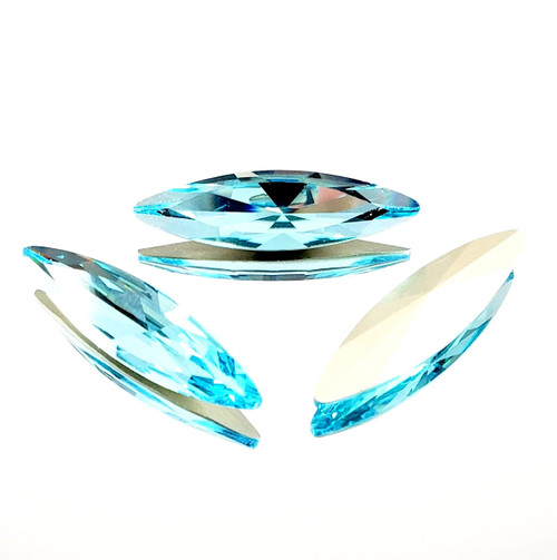 Crystal Navette Stone 35x9.5mm Aqua Crystal Navette Stone 35x9.5mm Aqua