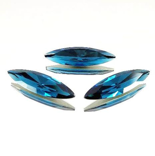 Crystal Navette Stone 35x9.5mm Lt Montana Crystal Navette Stone 35x9.5mm Lt Montana