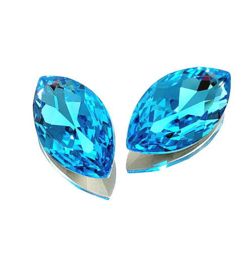 Crystal Navette Stone 32x17mm Dk Aqua