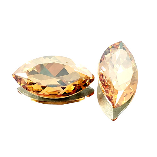 Crystal Navette Stone 32x17mm Crystal Golden Lt