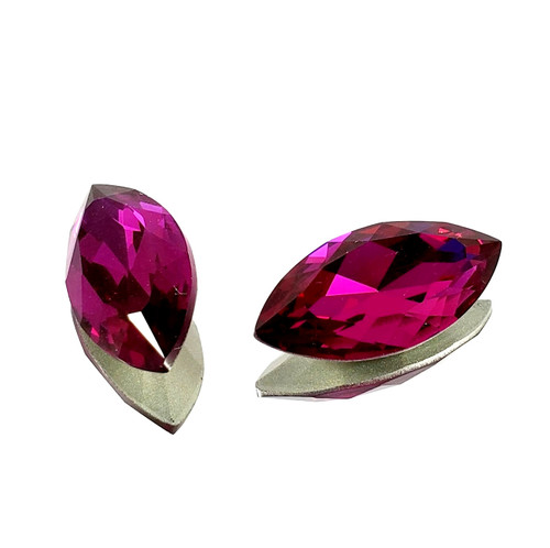 Crystal Navette Stone 27x13mm Fuchsia