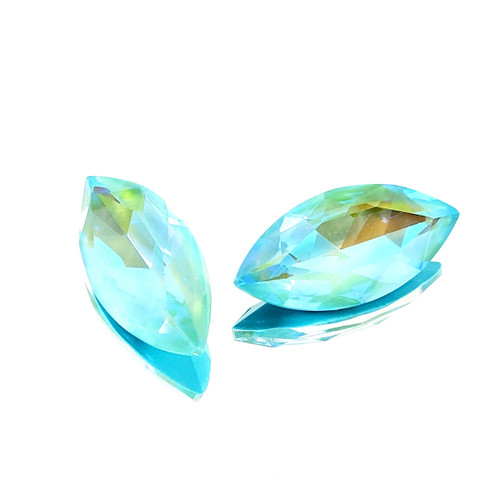 Crystal Navette Stone 27x13mm Ultra AB Aqua Crystal Navette Stone 27x13mm Ultra AB Aqua
