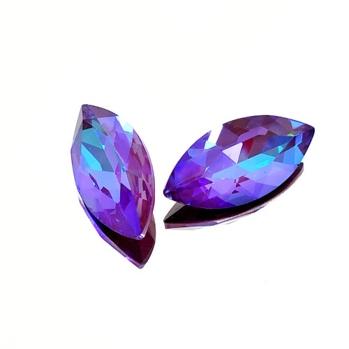 Crystal Navette Stone 27x13mm Ultra AB Burgundy Crystal Navette Stone 27x13mm Ultra AB Burgundy