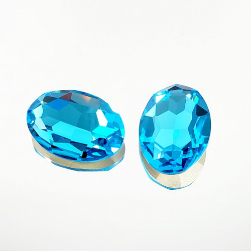 Crystal Fancy Stone Oval 30x20mm Dk Aqua