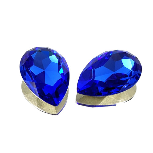 Crystal fancy stone pear-shape 30x20mm Sapphire