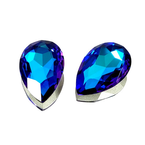 Crystal fancy stone pear-shape 30x20mm Bermuda Blue