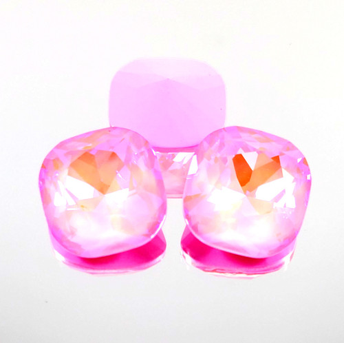 Crystal fancy stone cushion 18mm Ultra AB Lt Rose