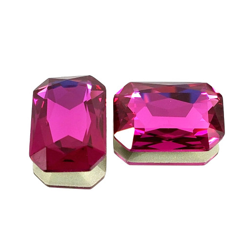 Crystal fancy stone rectangle 27x18mm Fuchsia