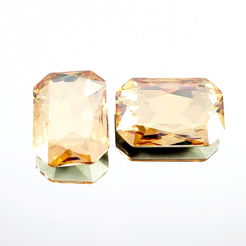 Crystal fancy stone rectangle 27x18mm Crystal Golden Lt