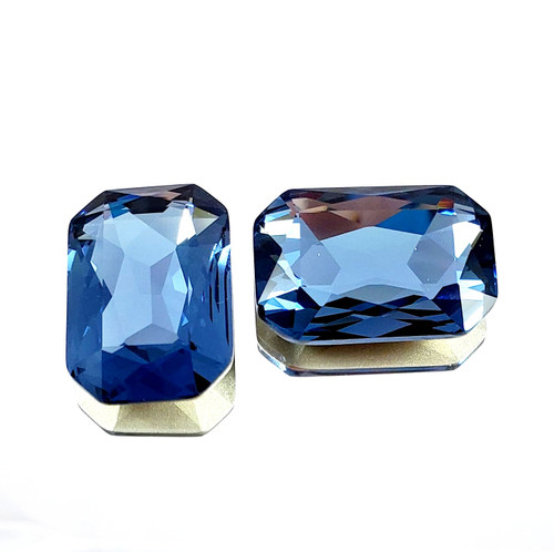 Crystal fancy stone rectangle 27x18mm Denim Blue