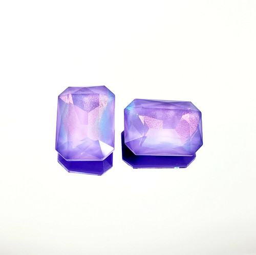 Crystal rectangular fancy stone 18x13mm Lavender Aurora