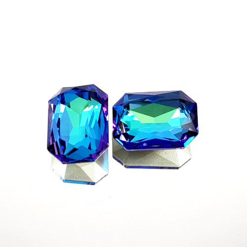 Crystal rectangular fancy stone 18x13mm Bermuda Blue