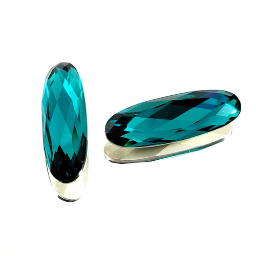 Crystal fancy stone Long Oval 27x9mm Blue Zircon