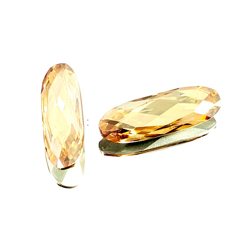 Crystal fancy stone Long Oval 27x9mm Crystal Golden Lt