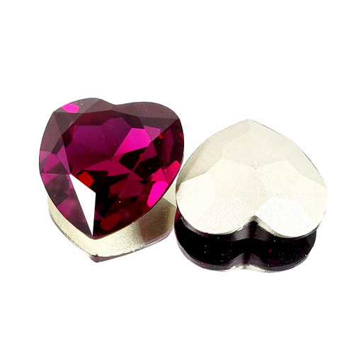 Crystal fancy stone 28mm Heart Fuchsia Crystal fancy stone 28mm Heart Fuchsia