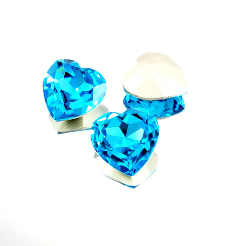 Crystal fancy stone 18mm Heart Dk Aqua