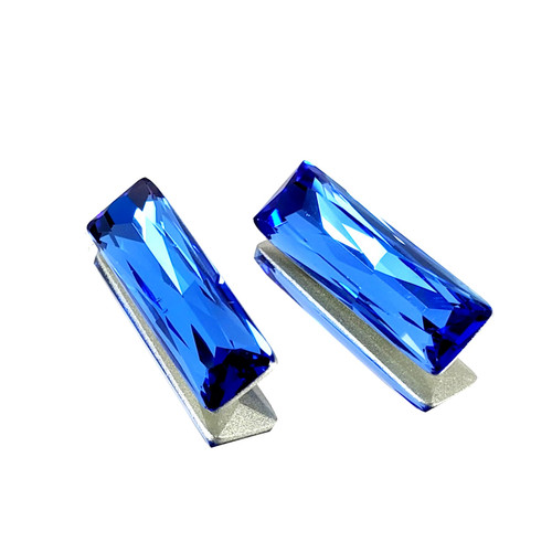 Crystal fancy stone Baguette 7x21mm Sapphire