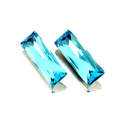 Crystal fancy stone Baguette 7x21mm Dk Aqua