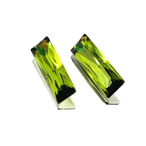 Crystal fancy stone Baguette 7x21mm Olivine