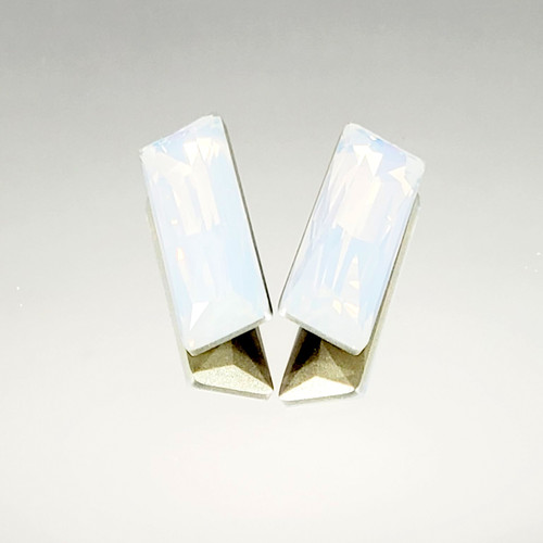 Crystal fancy stone Baguette 7x21mm White Opal