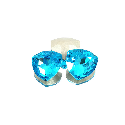 Crystal trilliant fancy stone 17x17mm Dk Aqua