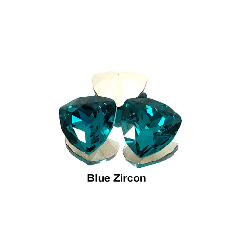 Crystal trilliant fancy stone 17x17mm Blue Zircon