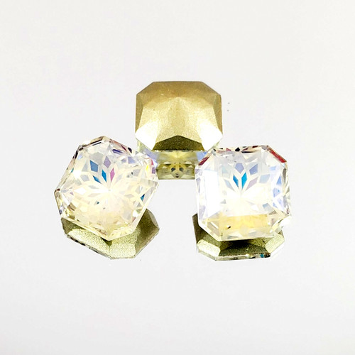 Crystal glass rhinestone square octagon 14mm Lotus Moonlight