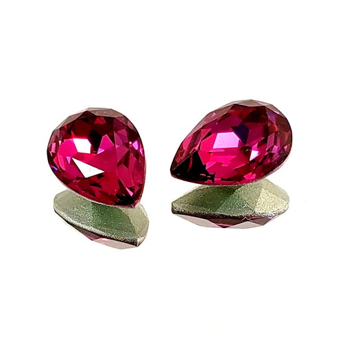 Crystal fancy stone pear-shape 18x13mm Fuchsia