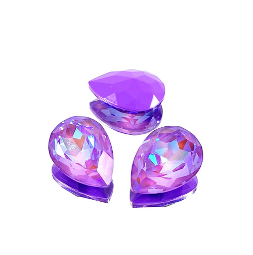 Crystal fancy stone pear-shape 18x13mm Ultra AB Violet