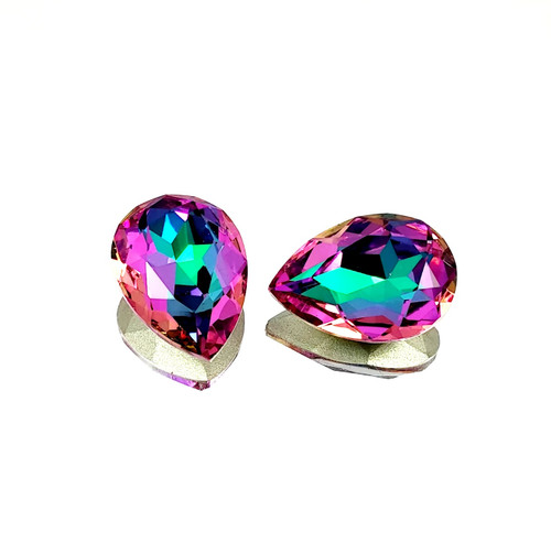 Crystal fancy stone pear-shape 18x13mm Heliotrope Crystal fancy stone pear-shape 18x13mm Heliotrope