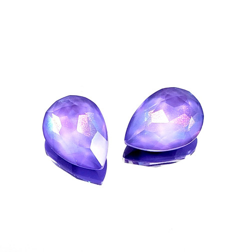 Crystal fancy stone pear-shape 18x13mm Violet Aurora